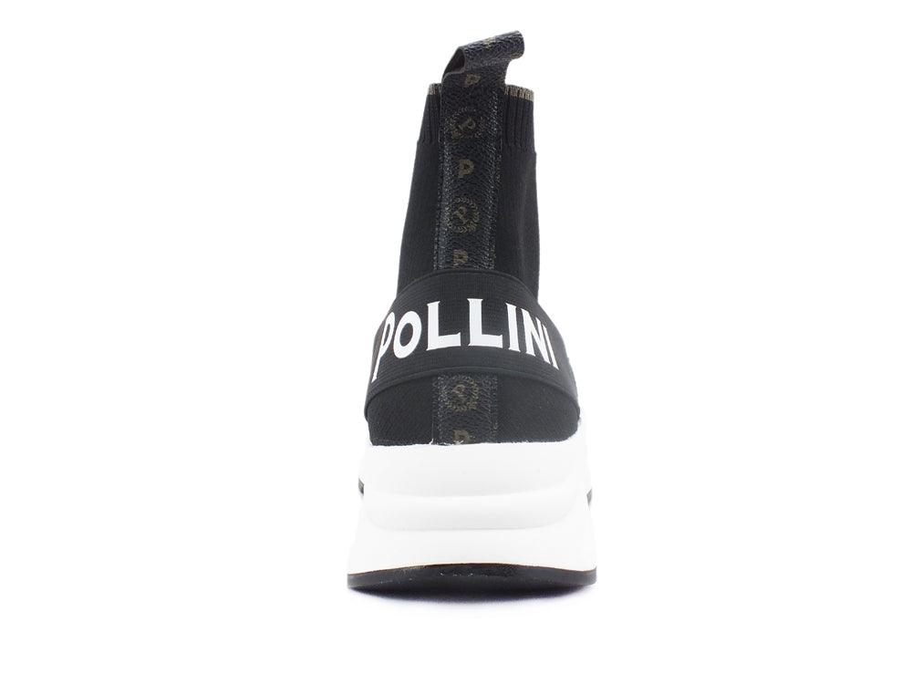 POLLINI Sneaker Elastic Sock Calza Loghi Nero TA15125G0DQ10000 - Sandrini Calzature e Abbigliamento