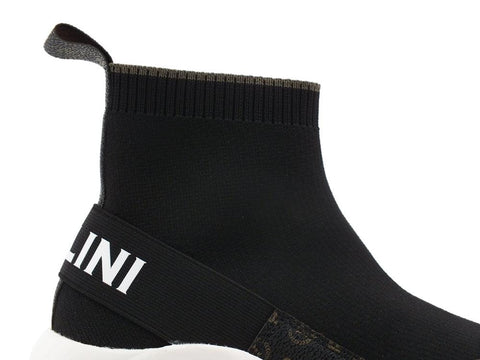 POLLINI Sneaker Elastic Sock Calza Loghi Nero TA15125G0DQ10000 - Sandrini Calzature e Abbigliamento