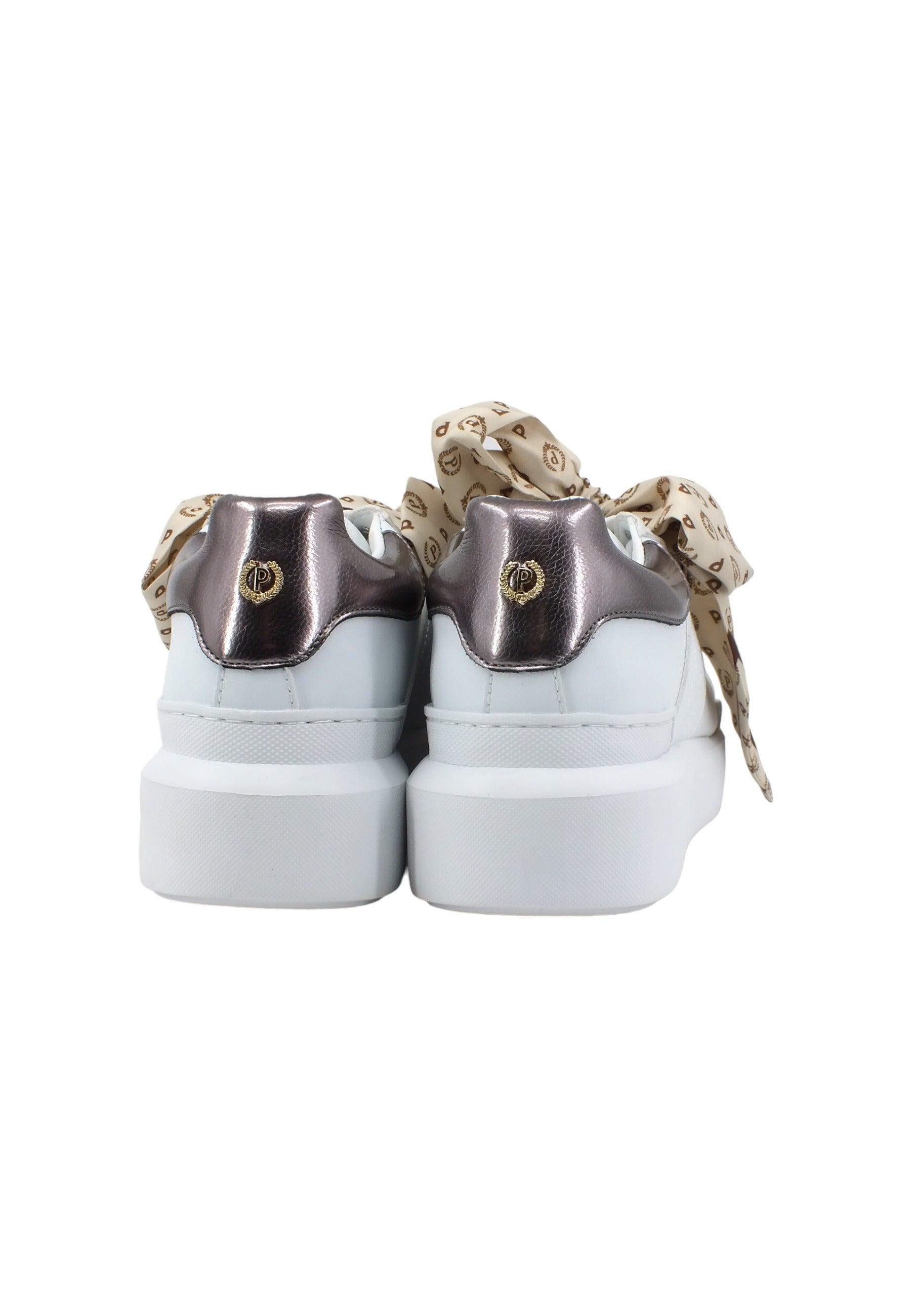POLLINI Sneaker Fiocco Donna Bianco Fucile TA15204G0EQ1G10A - Sandrini Calzature e Abbigliamento