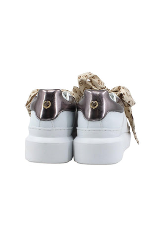 POLLINI Sneaker Fiocco Donna Bianco Fucile TA15204G0EQ1G10A - Sandrini Calzature e Abbigliamento