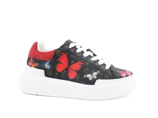 POLLINI Sneaker Platform Butterfly Farfalle Nero Multi TA15244G0EQ4600A - Sandrini Calzature e Abbigliamento