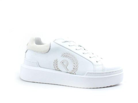 POLLINI Sneaker Platform Logo Glitter Bianco SA15014G0EXE110A - Sandrini Calzature e Abbigliamento