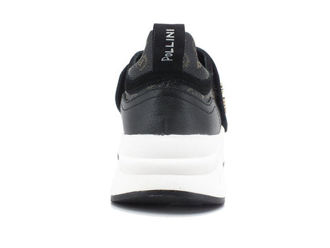 POLLINI Sneaker Running Strap Loghi Nero TA15145G0DQ1100A - Sandrini Calzature e Abbigliamento