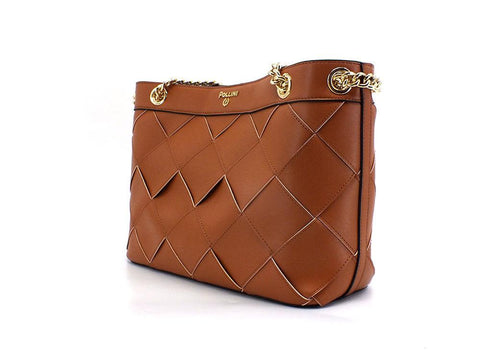 POLLINI Tote Clutch Logo Borsa Manici Marrone Terra SC4523PP0ESI0200 - Sandrini Calzature e Abbigliamento