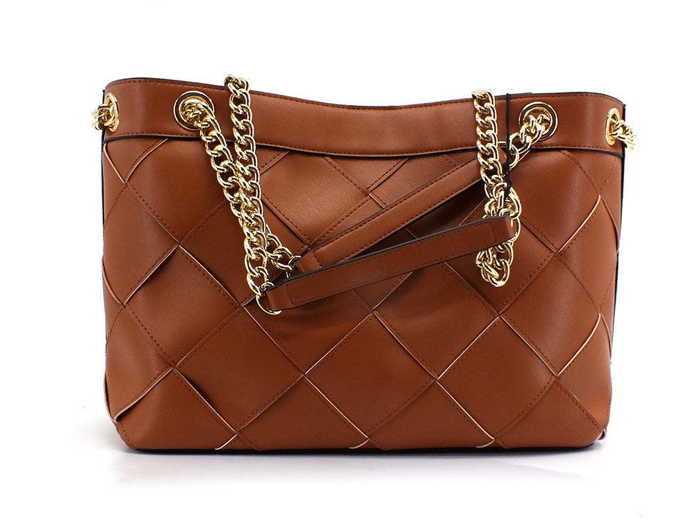 POLLINI Tote Clutch Logo Borsa Manici Marrone Terra SC4523PP0ESI0200 - Sandrini Calzature e Abbigliamento