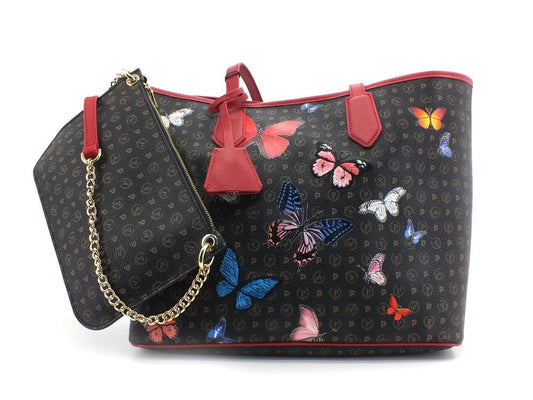 POLLINI Tote Loghi Printed Borsa Butterfly Nero Multi TE8427PP06Q4600A - Sandrini Calzature e Abbigliamento