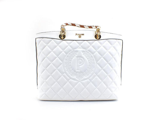 POLLINI Tote Quilted Logo Borsa Manici Bianco SC4555PP0ESB0100 - Sandrini Calzature e Abbigliamento