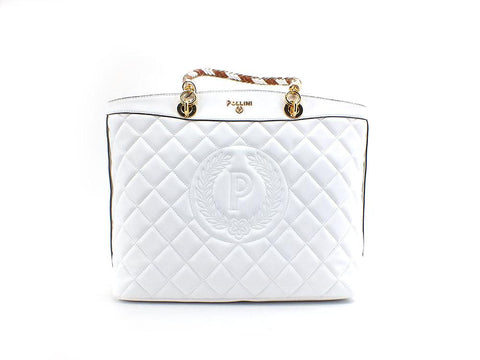 POLLINI Tote Quilted Logo Borsa Manici Bianco SC4555PP0ESB0100 - Sandrini Calzature e Abbigliamento