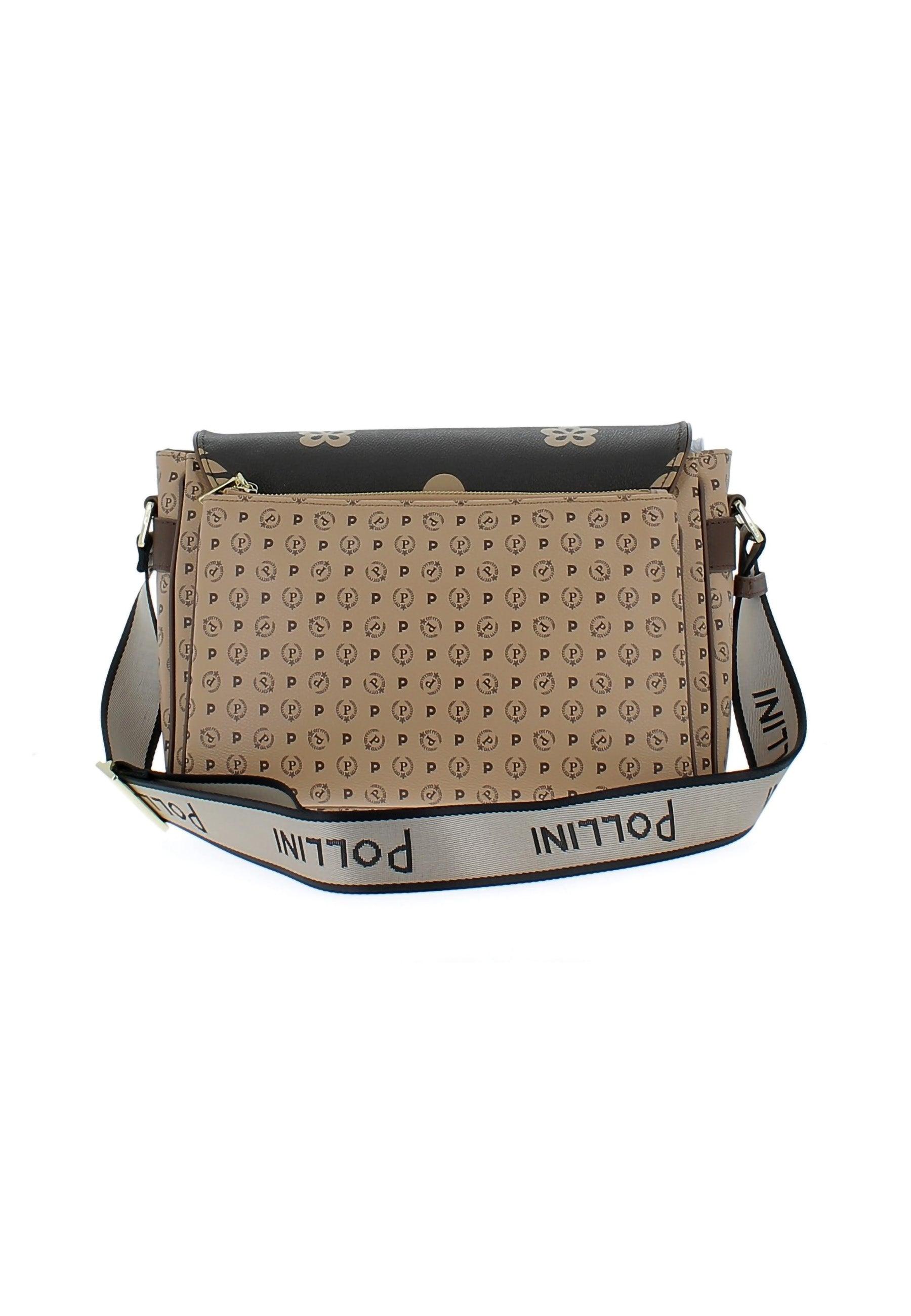 POLLINI Tracolla Big Crema Marrone TE8449PP0AQ1E11A - Sandrini Calzature e Abbigliamento