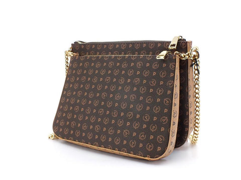 POLLINI Tracolla Manici Printed Borsa Marrone Crema TE8469PP0DQ5330A - Sandrini Calzature e Abbigliamento