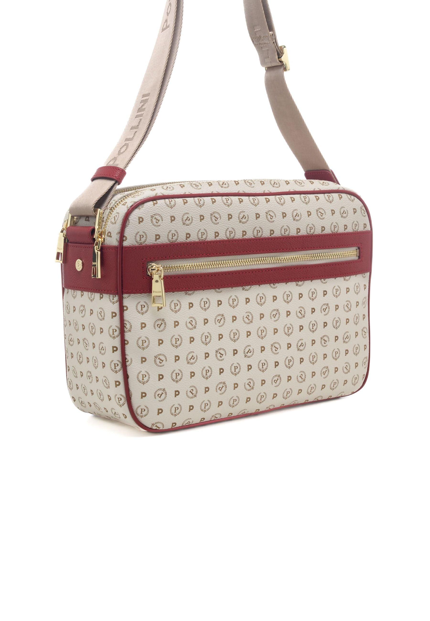 POLLINI Tracolla Messenger Avorio Rosso TE8402PP02Q1110B - Sandrini Calzature e Abbigliamento