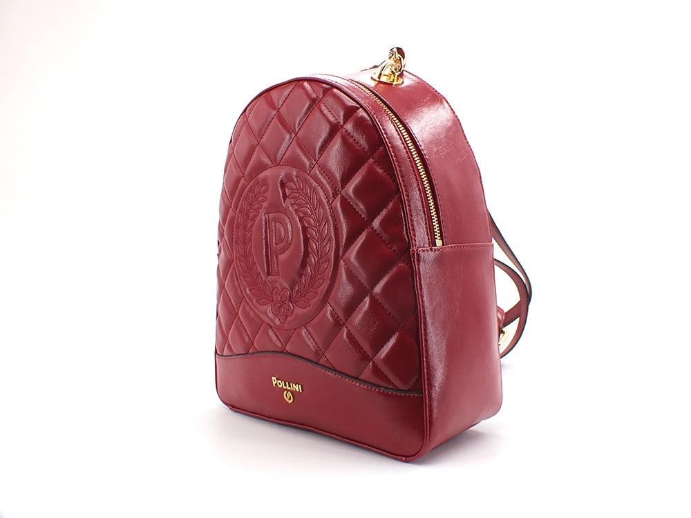 POLLINI Zaino Grain Lux Trapuntato Rosso Amaranto SC4512PP0DSJ0511 - Sandrini Calzature e Abbigliamento