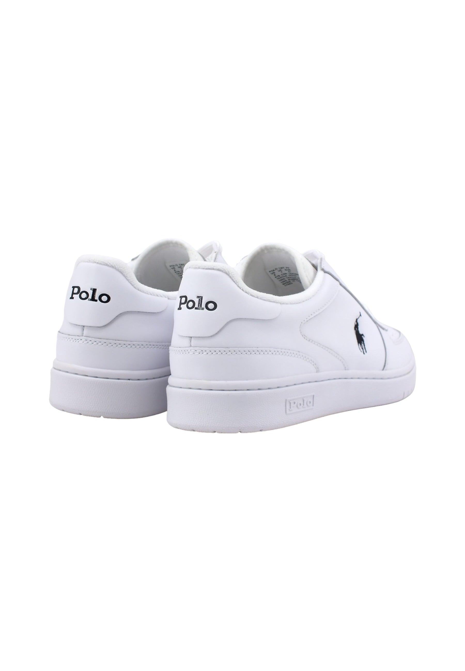 POLO RALPH LAUREN Basket Sneaker Uomo White Black 809885817002U - Sandrini Calzature e Abbigliamento