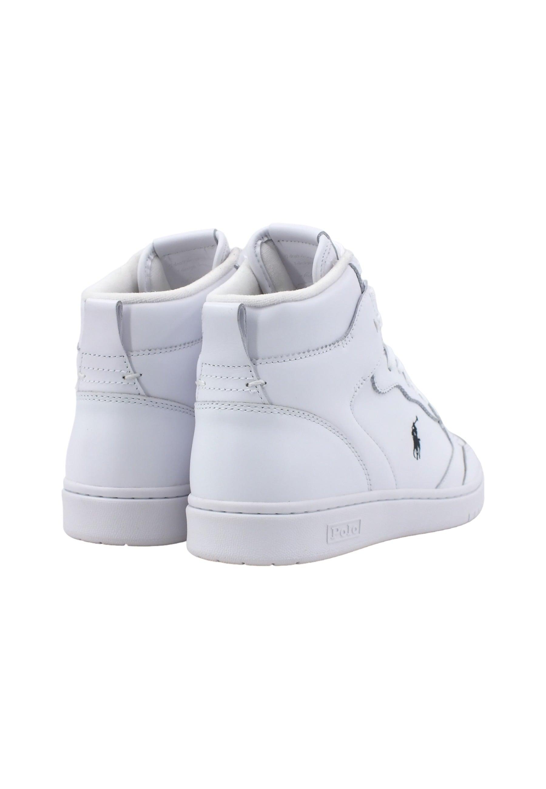 POLO RALPH LAUREN Sneaker Basket Hi Sneaker Uomo White Black 809877680001 - Sandrini Calzature e Abbigliamento