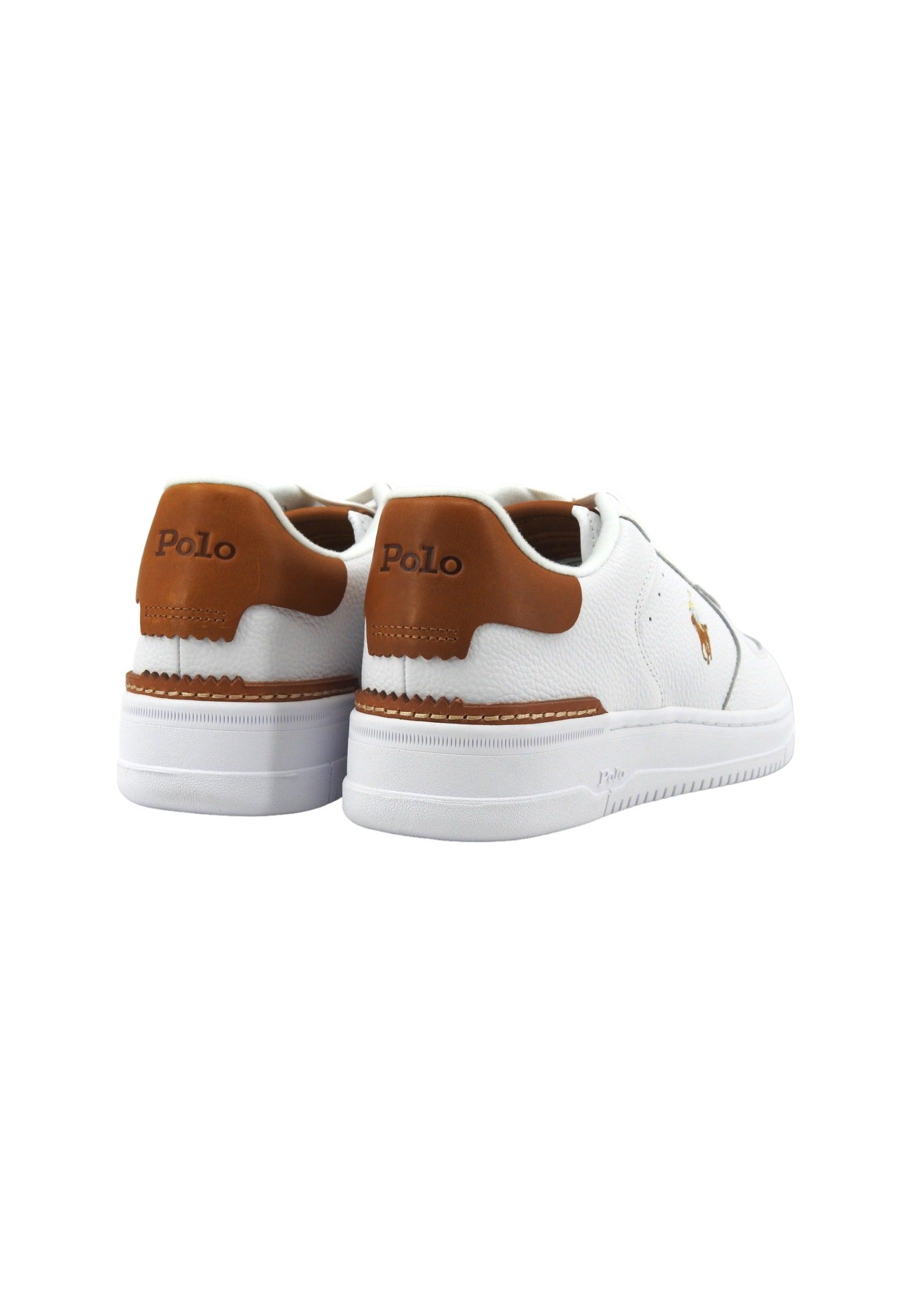 POLO RALPH LAUREN Sneaker Basket Ox Donna White Tan 809923071002D - Sandrini Calzature e Abbigliamento