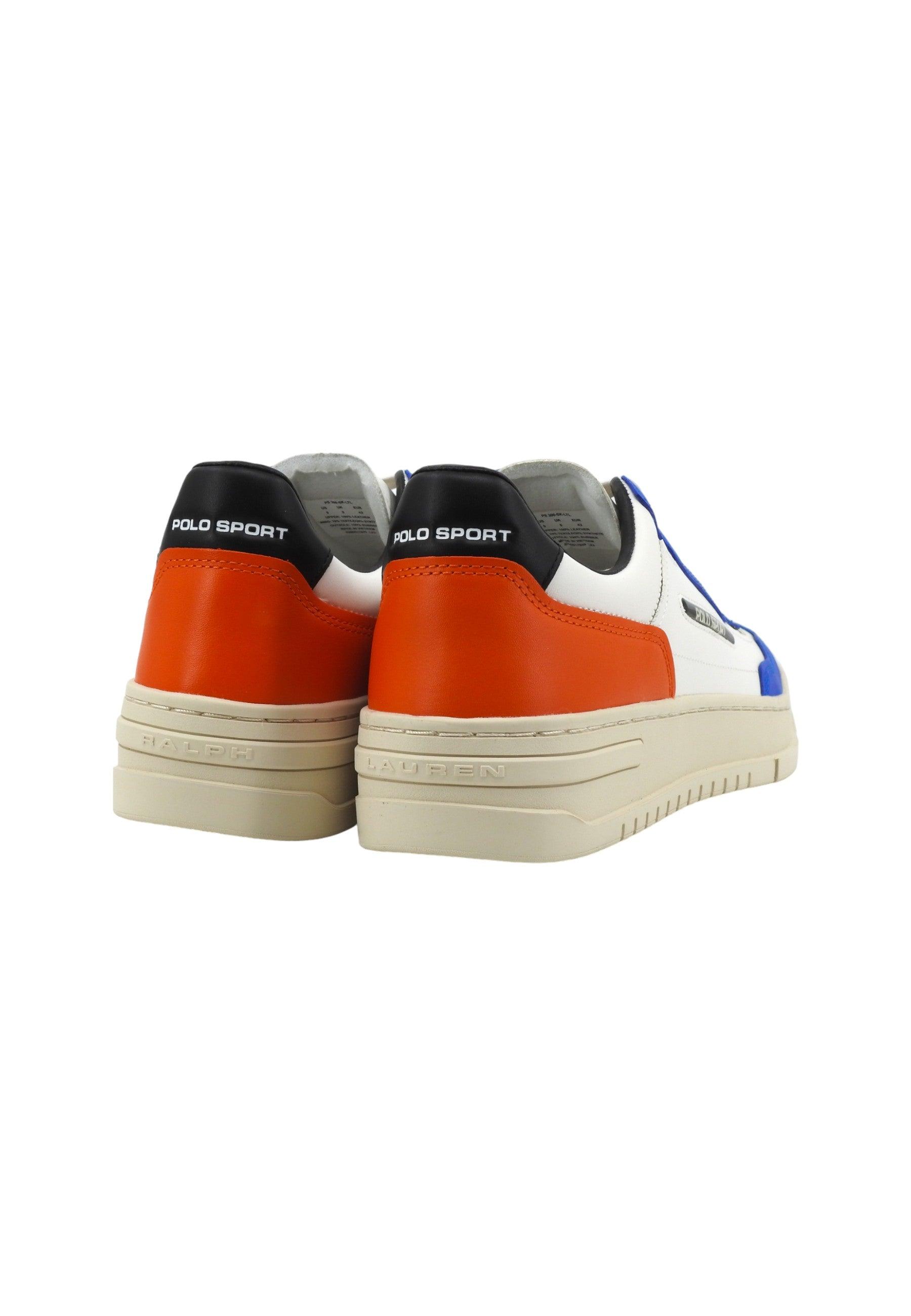 POLO RALPH LAUREN Sneaker Basket Uomo White Orange Blue 809931902003 - Sandrini Calzature e Abbigliamento