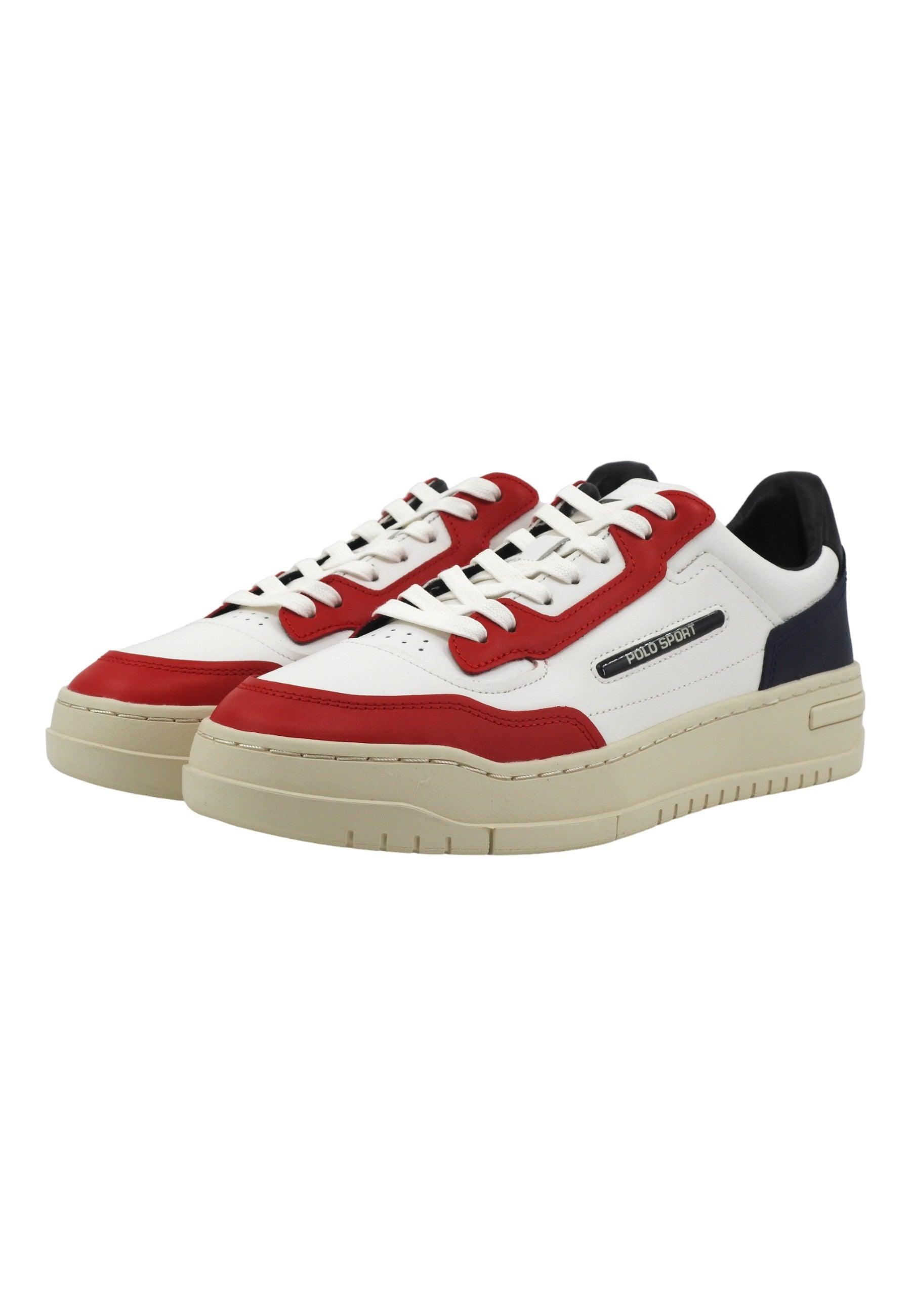 POLO RALPH LAUREN Sneaker Basket Uomo White Red Navy 809931902005 - Sandrini Calzature e Abbigliamento