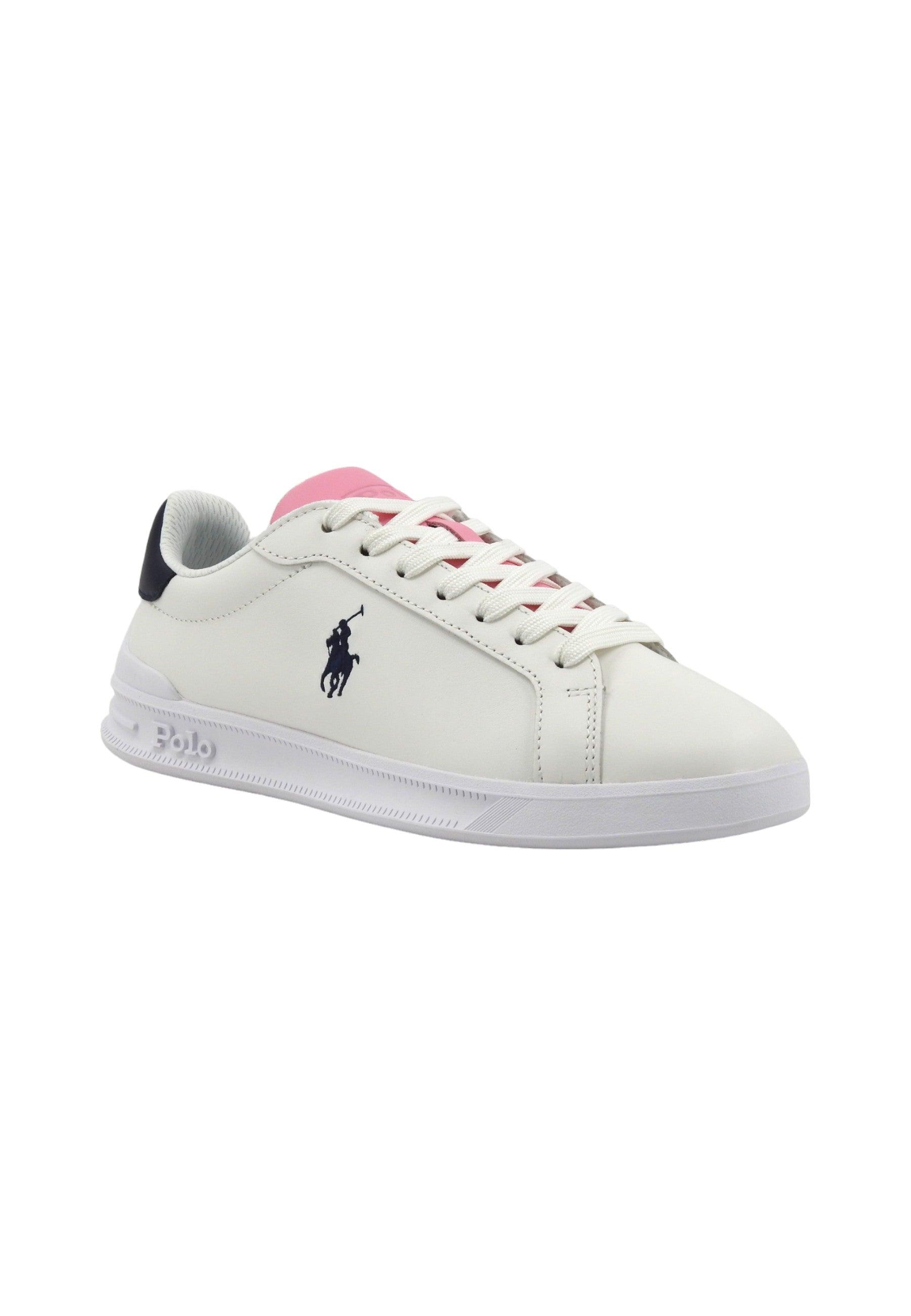 POLO RALPH LAUREN Sneaker Donna White Navy Pink 809931260001 - Sandrini Calzature e Abbigliamento