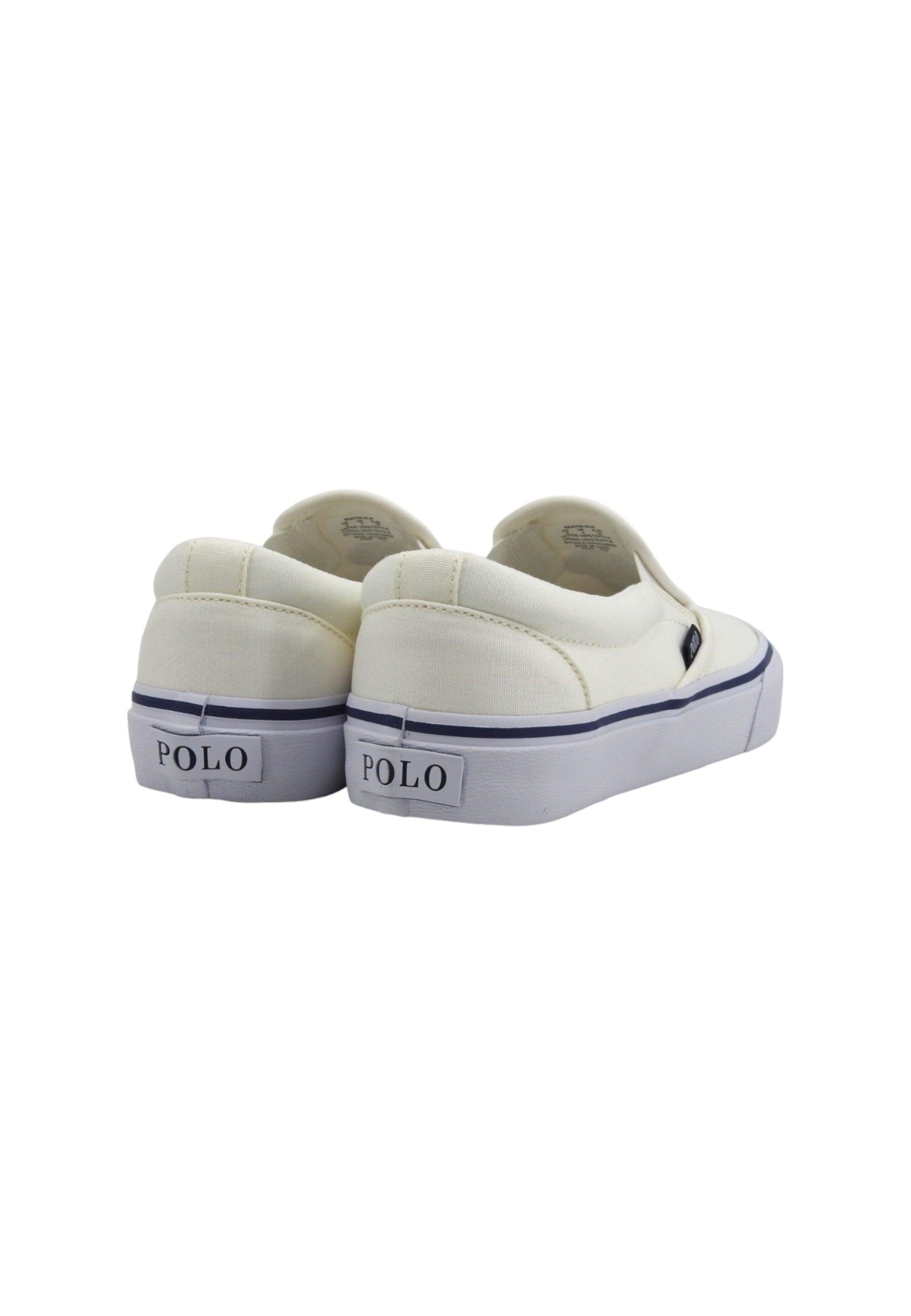 POLO RALPH LAUREN Sneaker Slip On Donna DeckWash White 816934057002D - Sandrini Calzature e Abbigliamento