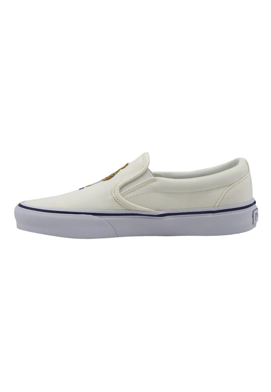 POLO RALPH LAUREN Sneaker Slip On Uomo DeckWash White 816934057002U - Sandrini Calzature e Abbigliamento