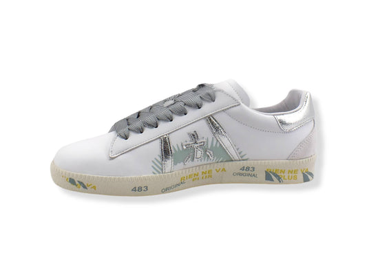 PREMIATA Andy Retro Lamè Suede Sneaker Donna White Silver ANDYD5601 - Sandrini Calzature e Abbigliamento