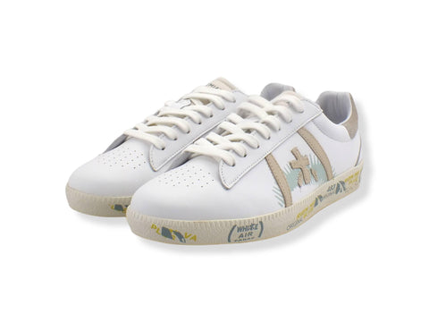 PREMIATA Andy Sneaker Retro Micro Glitter Sneaker Donna White Sand ANDYD5746 - Sandrini Calzature e Abbigliamento