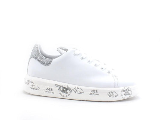 PREMIATA Belle Sneaker Platform Glitter White Argento BELLE-4903 - Sandrini Calzature e Abbigliamento