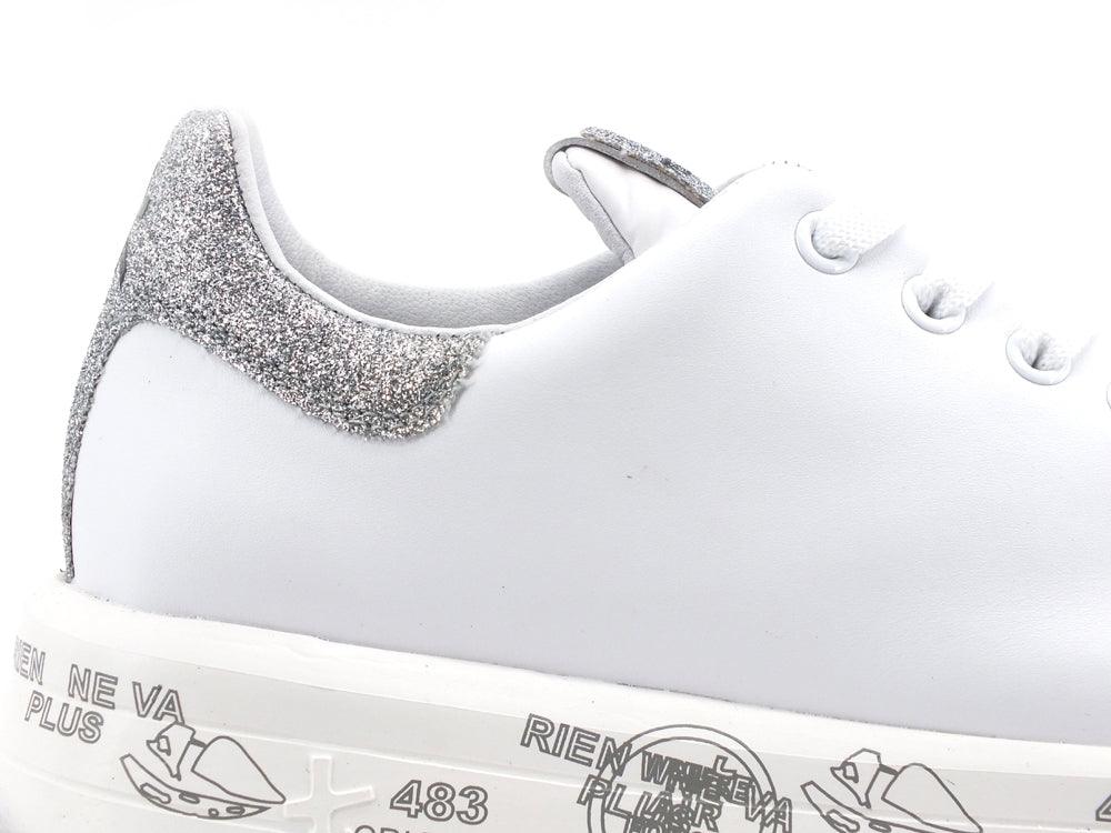 PREMIATA Belle Sneaker Platform Glitter White Argento BELLE-4903 - Sandrini Calzature e Abbigliamento