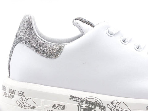 PREMIATA Belle Sneaker Platform Glitter White Argento BELLE-4903 - Sandrini Calzature e Abbigliamento