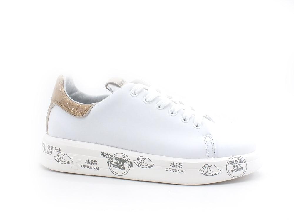 PREMIATA Belle Sneaker Platform Retro Cocco White Beige BELLE-5380 - Sandrini Calzature e Abbigliamento