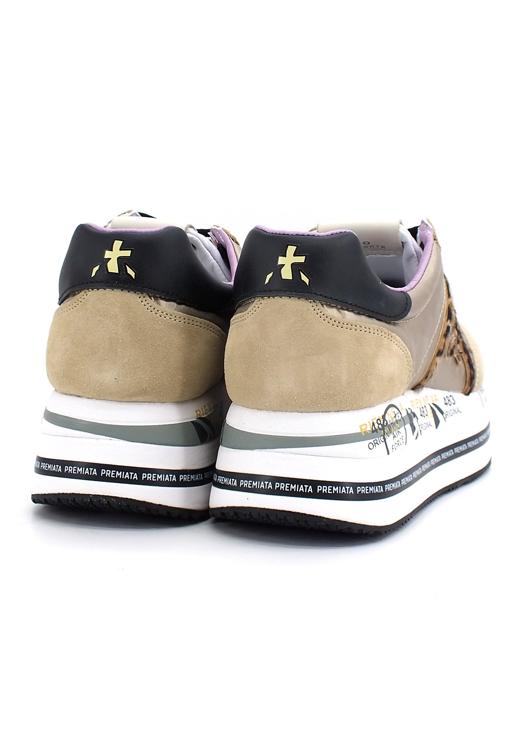 PREMIATA Beth Sneaker Platform Donna Lamè Beige Leopard BETH6018 - Sandrini Calzature e Abbigliamento