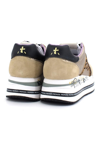 PREMIATA Beth Sneaker Platform Donna Lamè Beige Leopard BETH6018 - Sandrini Calzature e Abbigliamento