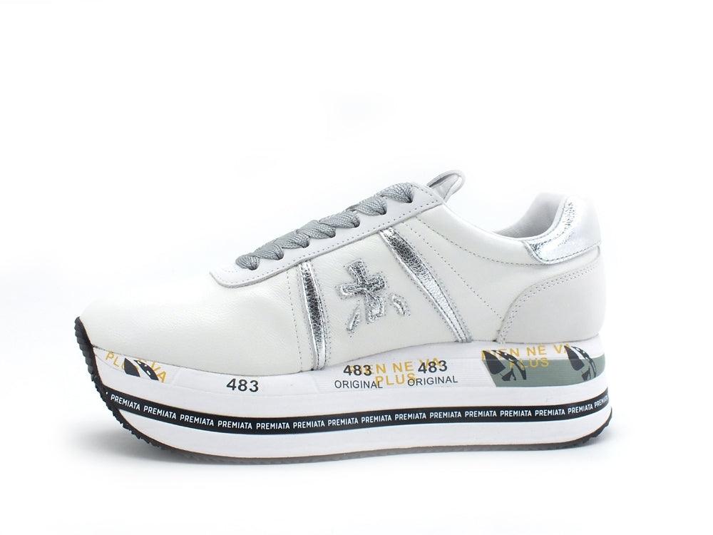 PREMIATA Beth Sneaker Platform Donna White Silver BETH-4517 - Sandrini Calzature e Abbigliamento