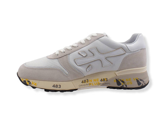 PREMIATA Mick Running Suede Nylon Sneaker Uomo White Cream MICK5698 - Sandrini Calzature e Abbigliamento