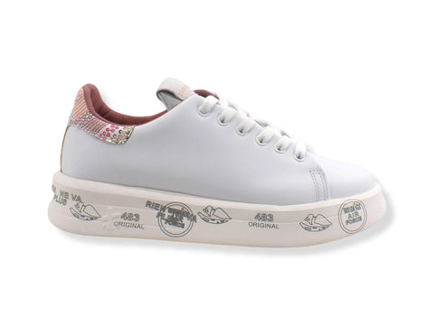 PREMIATA Platform Retro Paillettes Sneaker Donna White Rose BELLE5721 - Sandrini Calzature e Abbigliamento