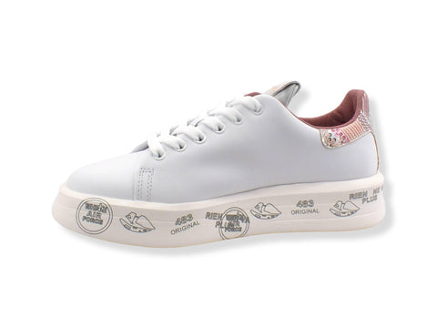 PREMIATA Platform Retro Paillettes Sneaker Donna White Rose BELLE5721 - Sandrini Calzature e Abbigliamento