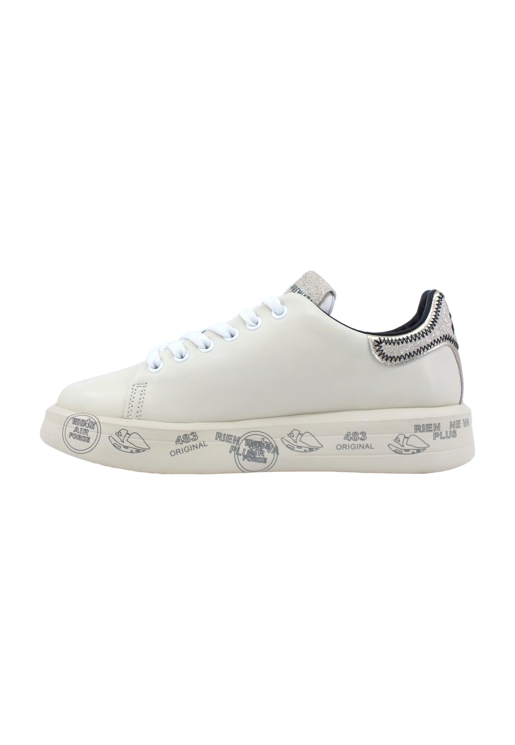 PREMIATA Sneaker Donna Cream White Glitter BELLE-6548 - Sandrini Calzature e Abbigliamento