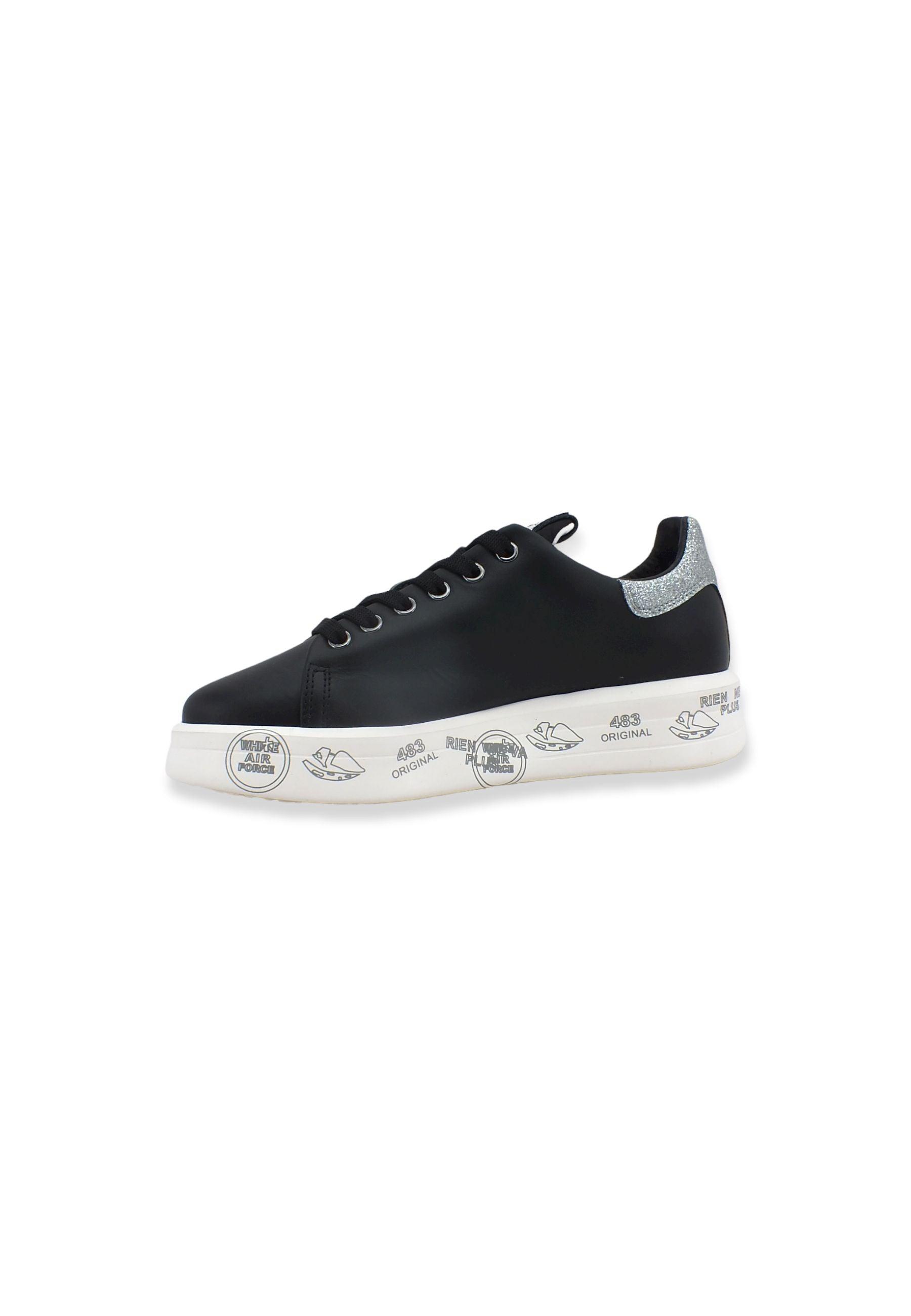PREMIATA Sneaker Platform Glitter Donna Black Silver BELLE4904 - Sandrini Calzature e Abbigliamento