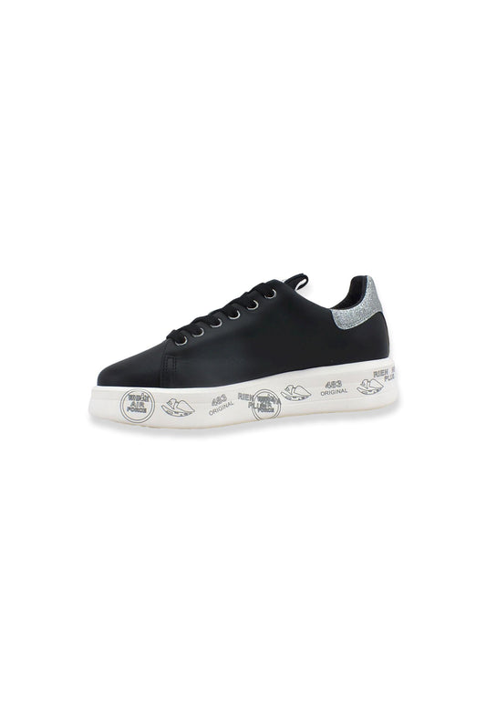 PREMIATA Sneaker Platform Glitter Donna Black Silver BELLE4904 - Sandrini Calzature e Abbigliamento