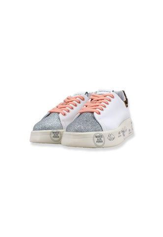 PREMIATA Sneaker Platform Glitter Donna White Silver Leo BELLE5988 - Sandrini Calzature e Abbigliamento