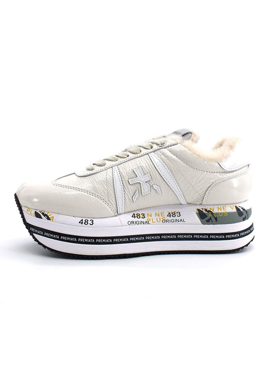 PREMIATA Sneaker Platform Interno Pelo Donna White BETH6046 - Sandrini Calzature e Abbigliamento