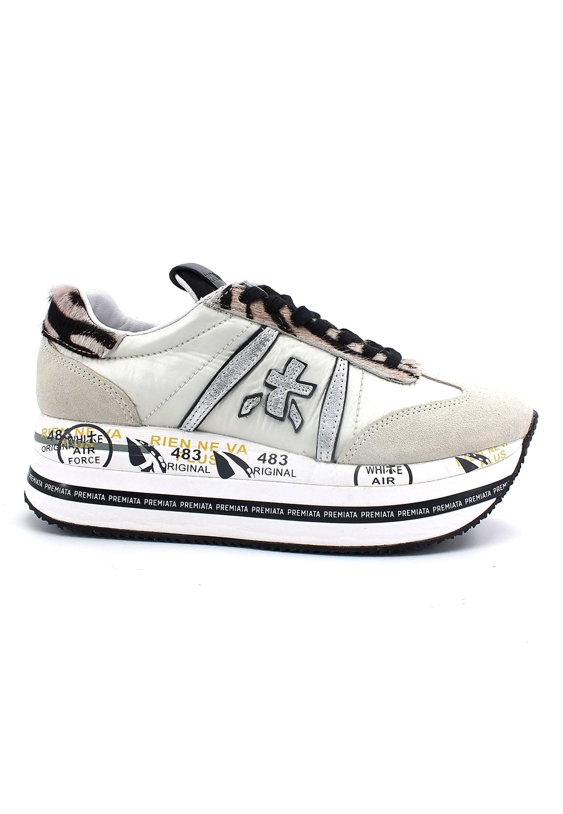 PREMIATA Sneaker Platform Lamè Donna Light Grey BETH6014 - Sandrini Calzature e Abbigliamento