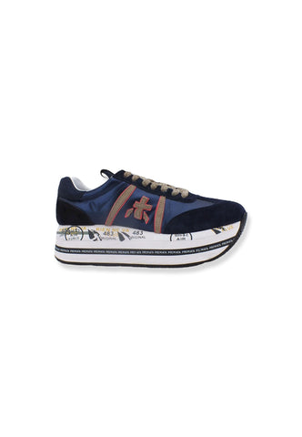 PREMIATA Sneaker Platform Running Donna Blu Navy Beige BETH5352 - Sandrini Calzature e Abbigliamento