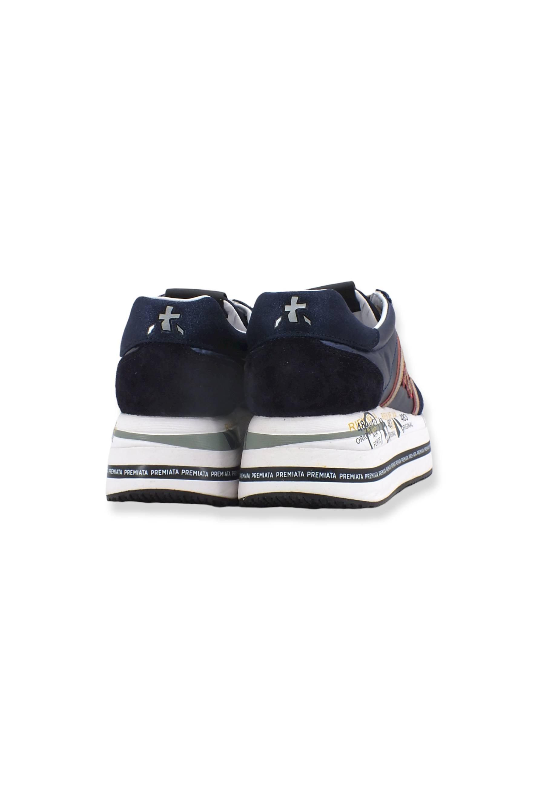 PREMIATA Sneaker Platform Running Donna Blu Navy Beige BETH5352 - Sandrini Calzature e Abbigliamento