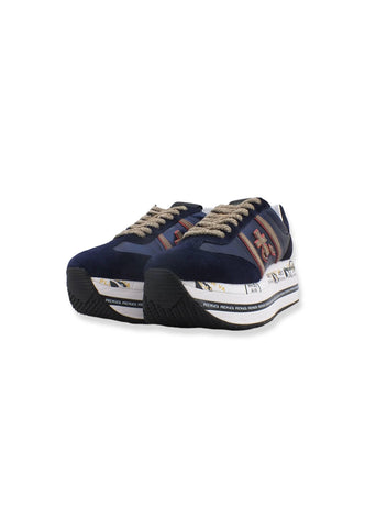 PREMIATA Sneaker Platform Running Donna Blu Navy Beige BETH5352 - Sandrini Calzature e Abbigliamento
