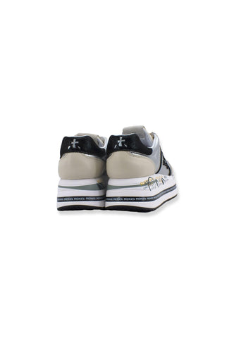 PREMIATA Sneaker Platform Running Donna Lamè Beige Silver Black BETH6013 - Sandrini Calzature e Abbigliamento