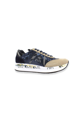 PREMIATA Sneaker Platform Running Paillettes Donna Beige Black CONNY5952 - Sandrini Calzature e Abbigliamento