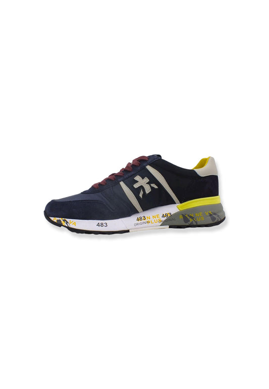PREMIATA Sneaker Running Uomo Blu Navy Cream LANDER4948 - Sandrini Calzature e Abbigliamento