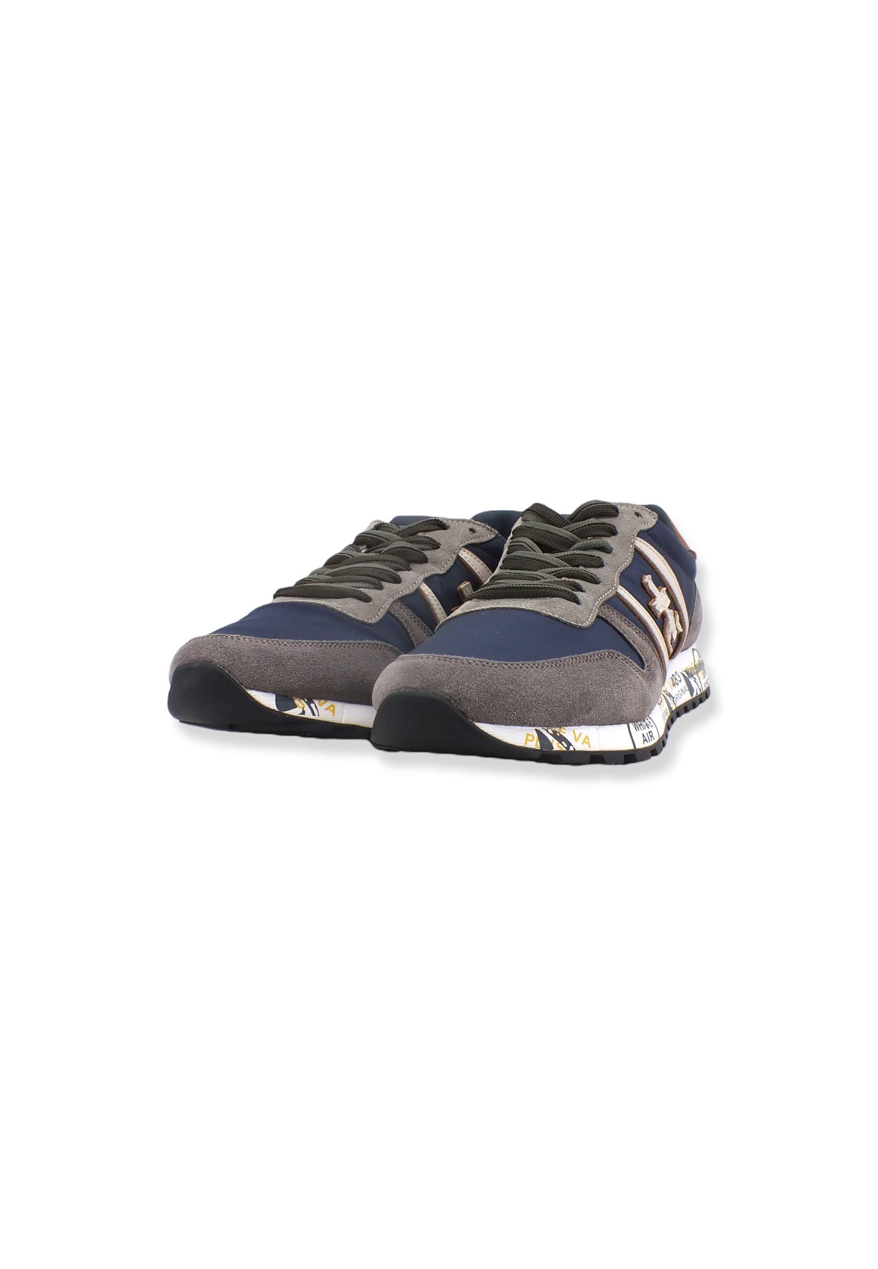 PREMIATA Sneaker Running Uomo Grey Navy Cognac ERIC5377 - Sandrini Calzature e Abbigliamento
