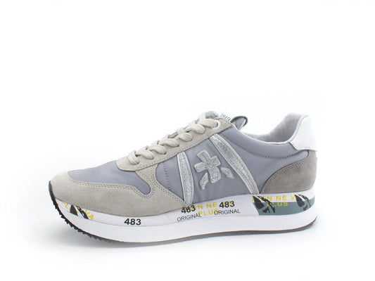 PREMIATA Sneaker Suede Mesh Quilted Grey Silver TRIS5739 - Sandrini Calzature e Abbigliamento